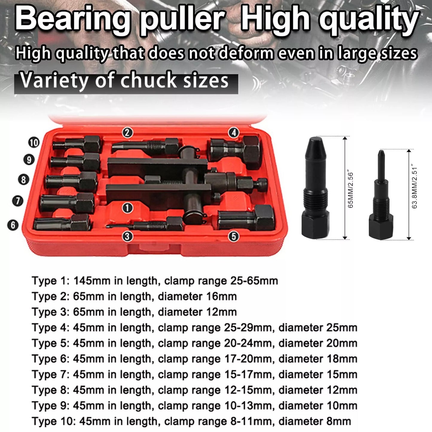 Heavy Duty 8–25mm Blind Hole Bearing Puller Set – Internal Bearing Removal Tool Kit for Motorcycles & ATVs