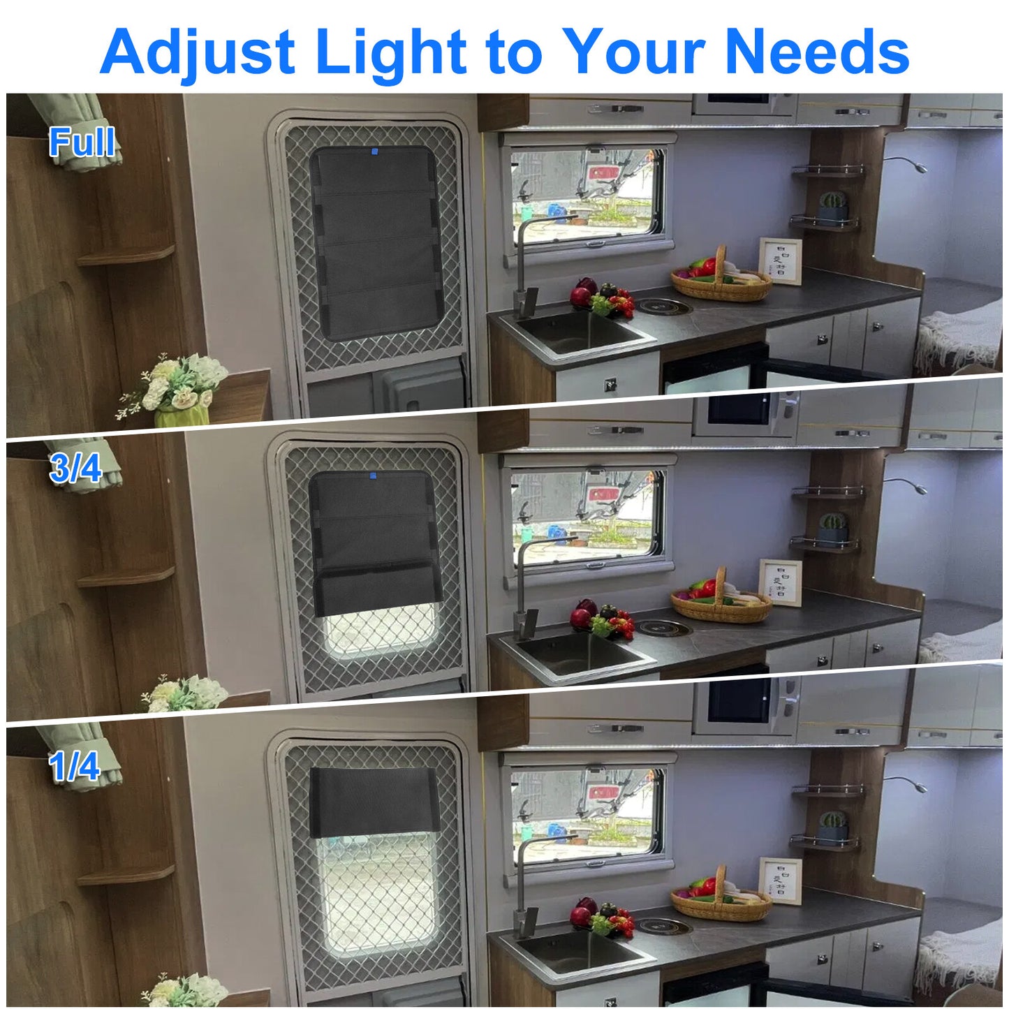 16X25" Foldable RV Vent Cover Blackout Skylight Shade UV Block & Waterproof