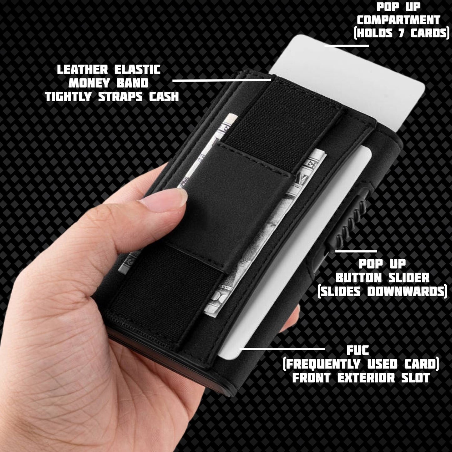 Men's Wallet Slim Genuine Leather Mens RFID Blocking Wallet Money Clip Card Holder