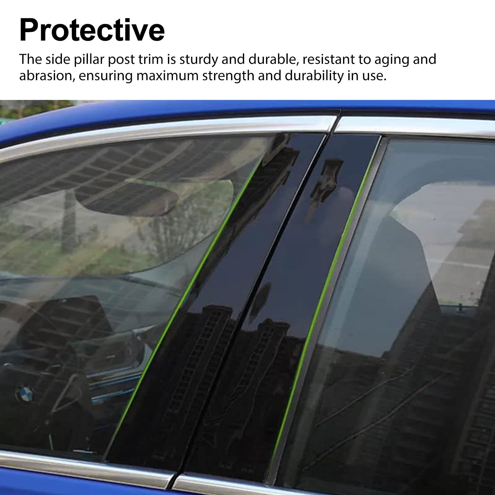 PCS Black Pillar Posts Cover Trim Kit for 2016-2021 Chevrolet Malibu – Gloss Piano Door Post Overlay