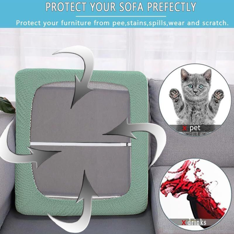2pcs 100% Waterproof Patio Stretch Sofa Cushion Covers Outdoor Chair Cushion Covers