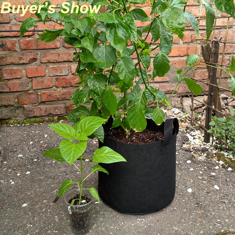 5 Gallon Plant Grow Bags Fabric Pot Nursery Soil Nonwoven W/ Handle 10 Pack