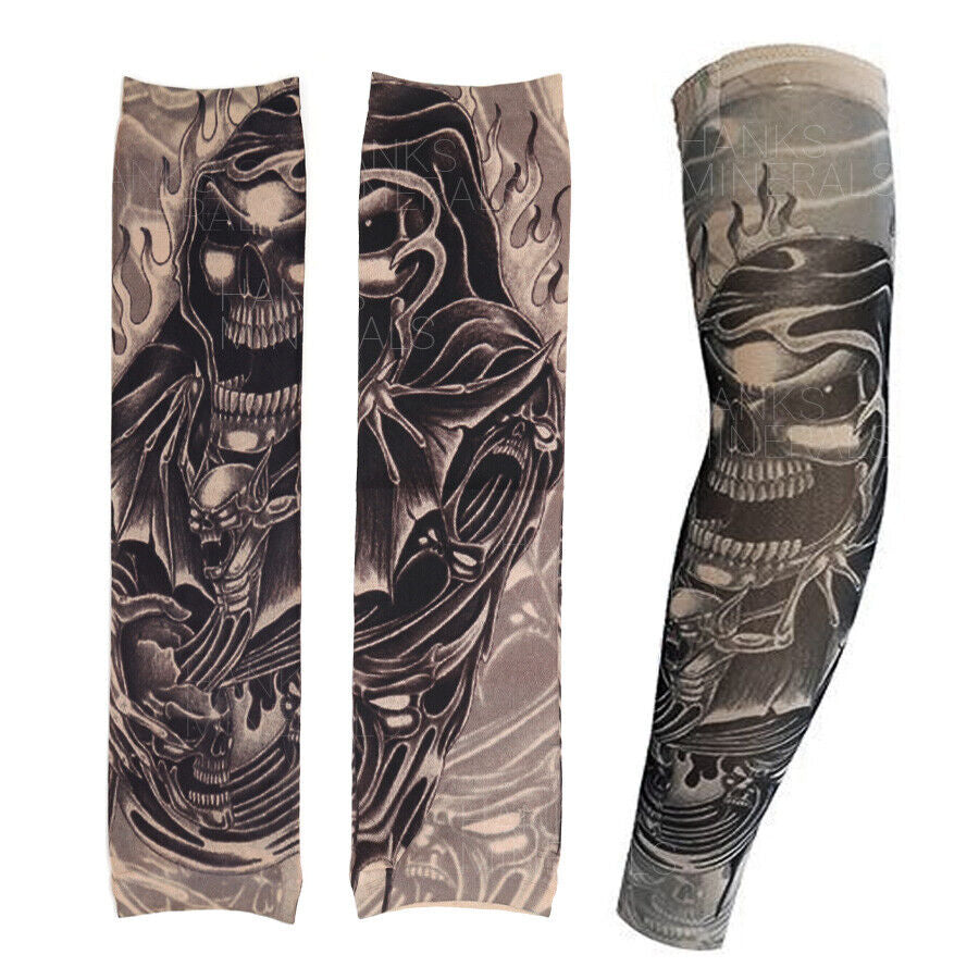 10-Pack Temporary Tattoo Sleeves Body Art Cooling Fake Slip on Arm Sun Protector