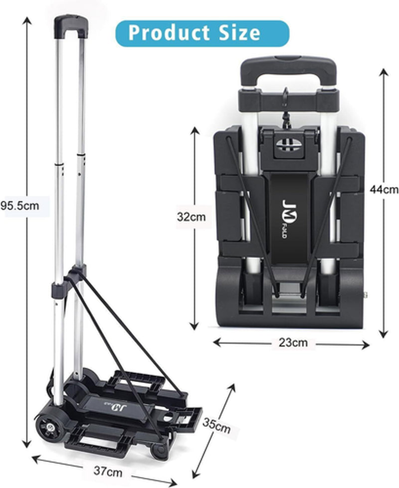 Portable Aluminum Folding Hand Truck Dolly Two-Wheel Luggage Cart Max 70Lbs
