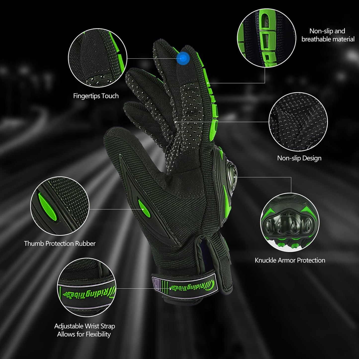 Motorcycle Gloves for Men Women Full Finger Touchscreen Motorbike Riding Gloves