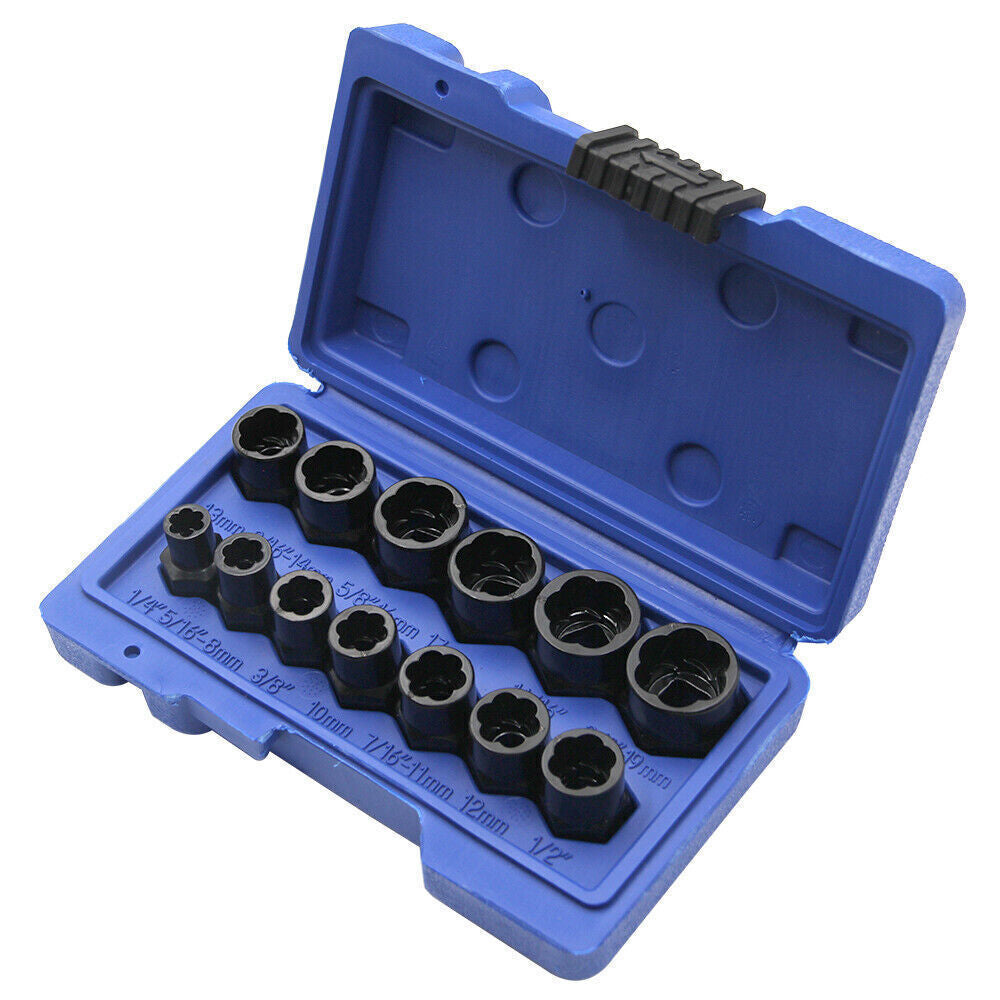 Heavy Duty Impact Bolt Extractor Kit – Nut Remover Socket Set for Rusted or Worn Fasteners