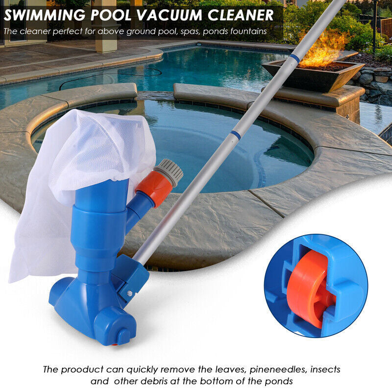 Handheld Vacuum Swimming Pool Cleaner 5Section Pole Ground Spa Pond Cleaner Kit