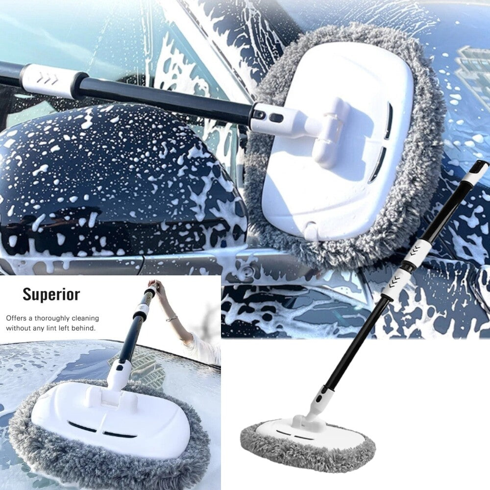 Microfiber Car Wash Brush Cleaning Mop Auto Truck 47 Long Handle Extension