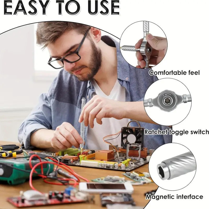 Screwdriver 30 in 1, Magnetic Screwdriver Set with T Ratchet Handle Repair Tool