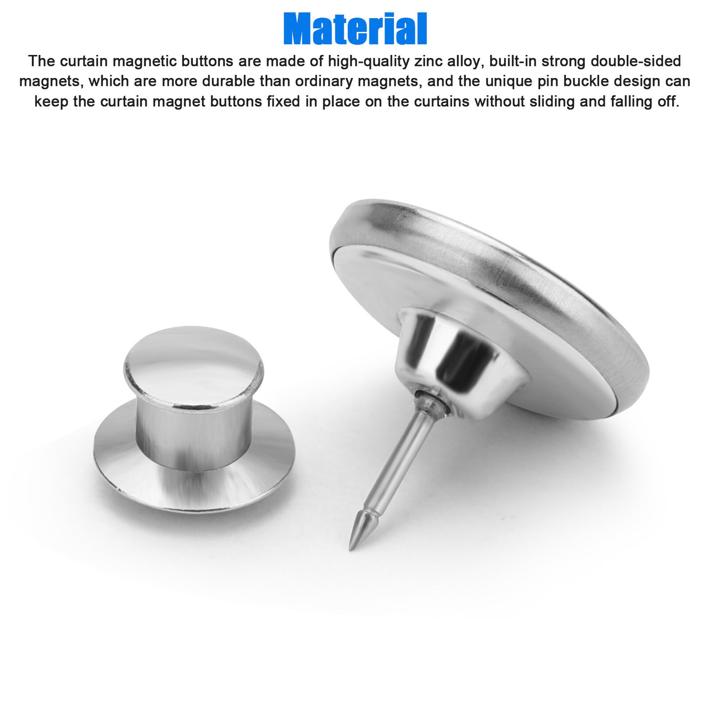 10 Pairs Magnetic Curtain Button Clips Nail Free Buckle Home Anti-Light Leakage