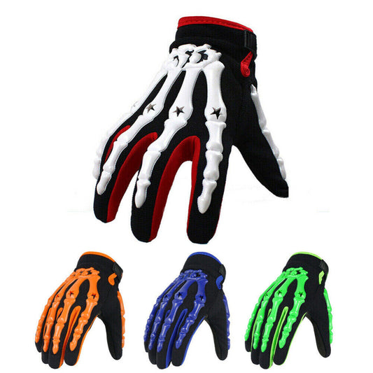 Motorcycle Racing Gloves Sport Cycling Skull Bone Skeleton Full Finger Gloves US