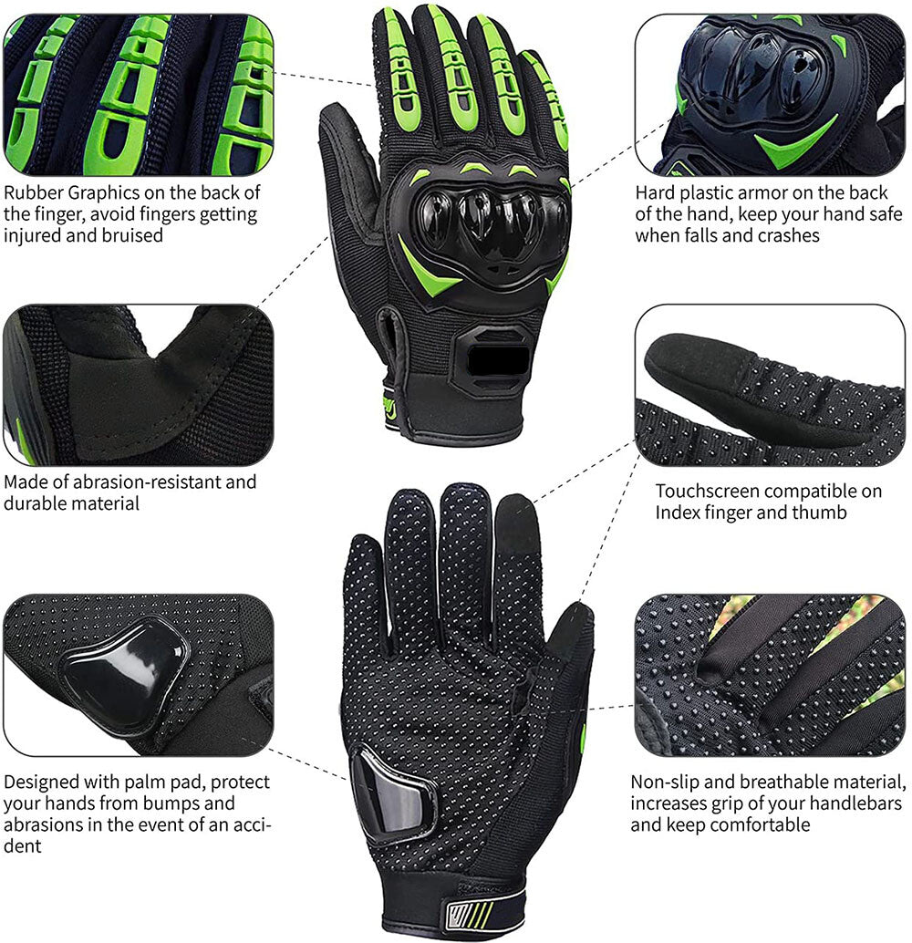 Motorcycle Gloves for Men Women Full Finger Touchscreen Motorbike Riding Gloves