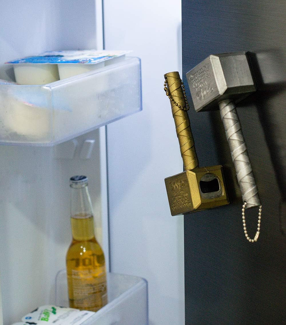 2-Pack Magnetic Hammer Shaped Beer Opener and Hammer Keychain Bottle Opener for Men, Husband, Dad, Grandpa, Boyfriend
