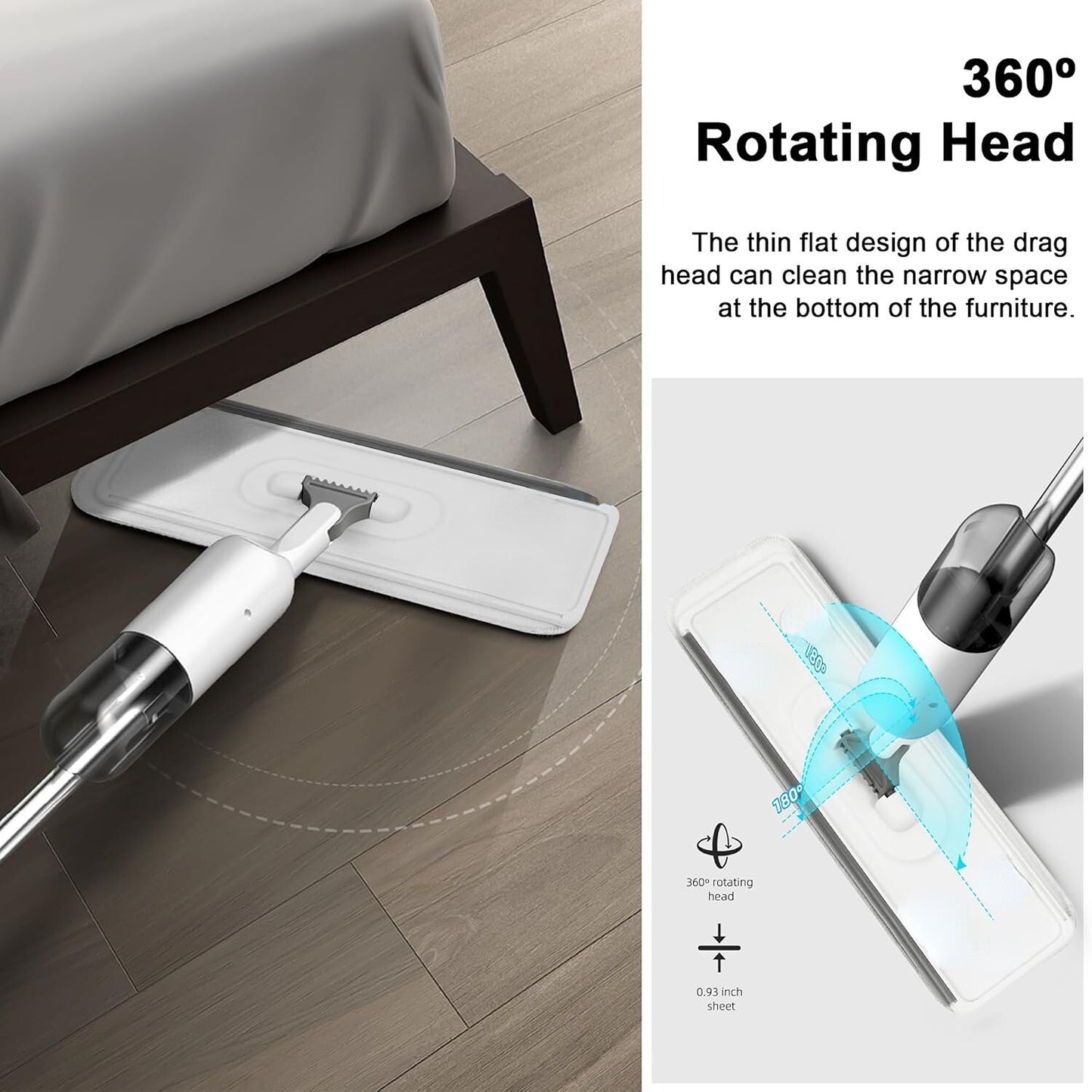 Spray Mops for Floor Cleaning with 5 Washable Pads, Wet Dry Microfiber Mop