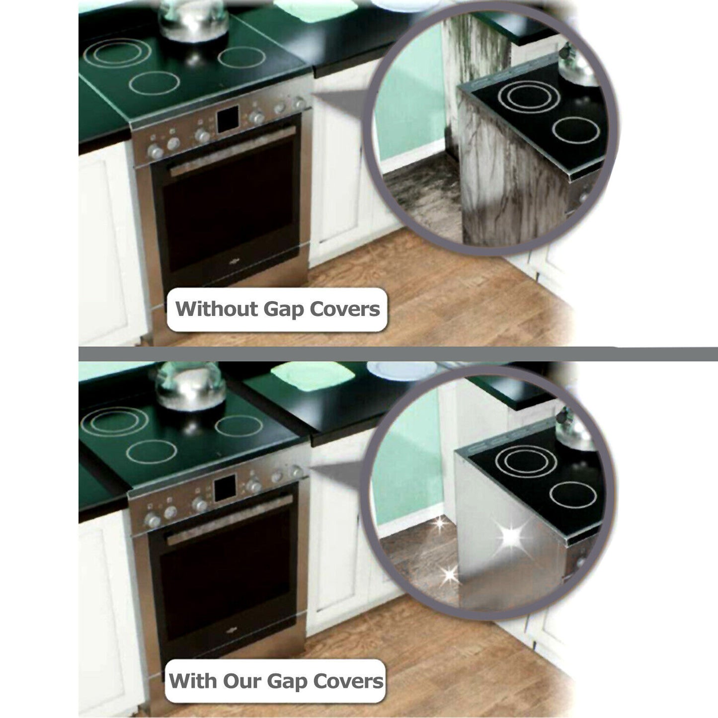 2 PCS 21'' Silicone Gap-Seal for Fall, Easy-Clean & Oil-Resistant Countertop & Stove Gap-Cover, Waterproof & Heatproof Gap-Seal for Kitchen, Birthday Gifts