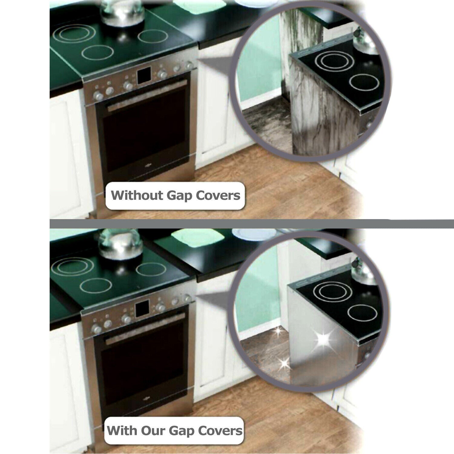2 PCS 21'' Silicone Gap-Seal for Fall, Easy-Clean & Oil-Resistant Countertop & Stove Gap-Cover, Waterproof & Heatproof Gap-Seal for Kitchen, Birthday Gifts