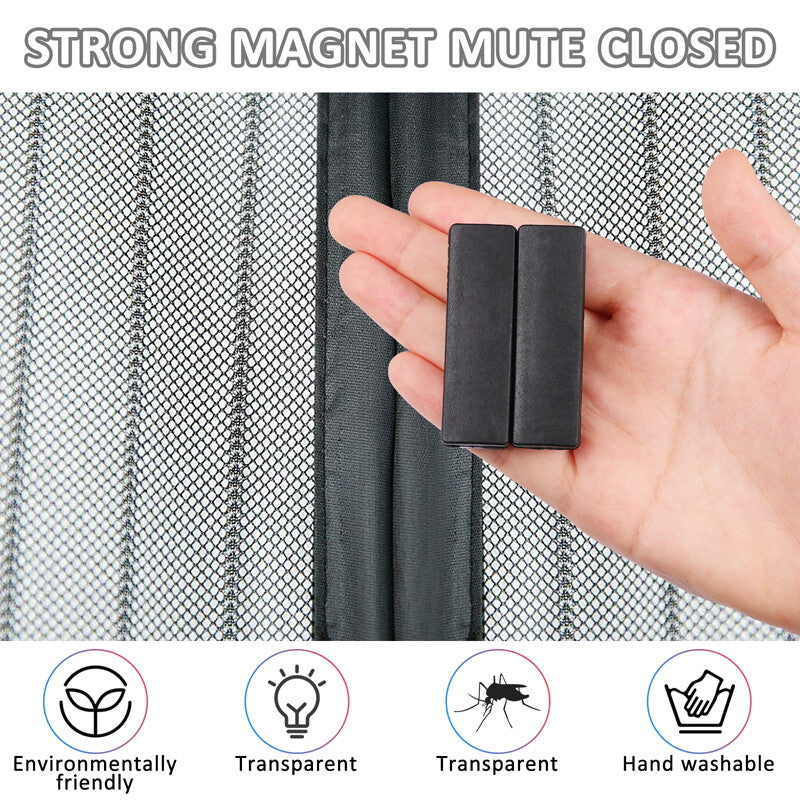 Magnetic Screen Door Mesh Curtain Heavy Duty Mosquito Net Bug Hands Free Closer