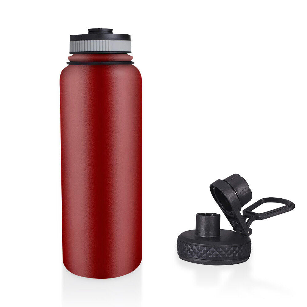 Water Bottle Stainless Steel Vacuum Double Wall Insulation Sport Wide Mouth 40 Oz 