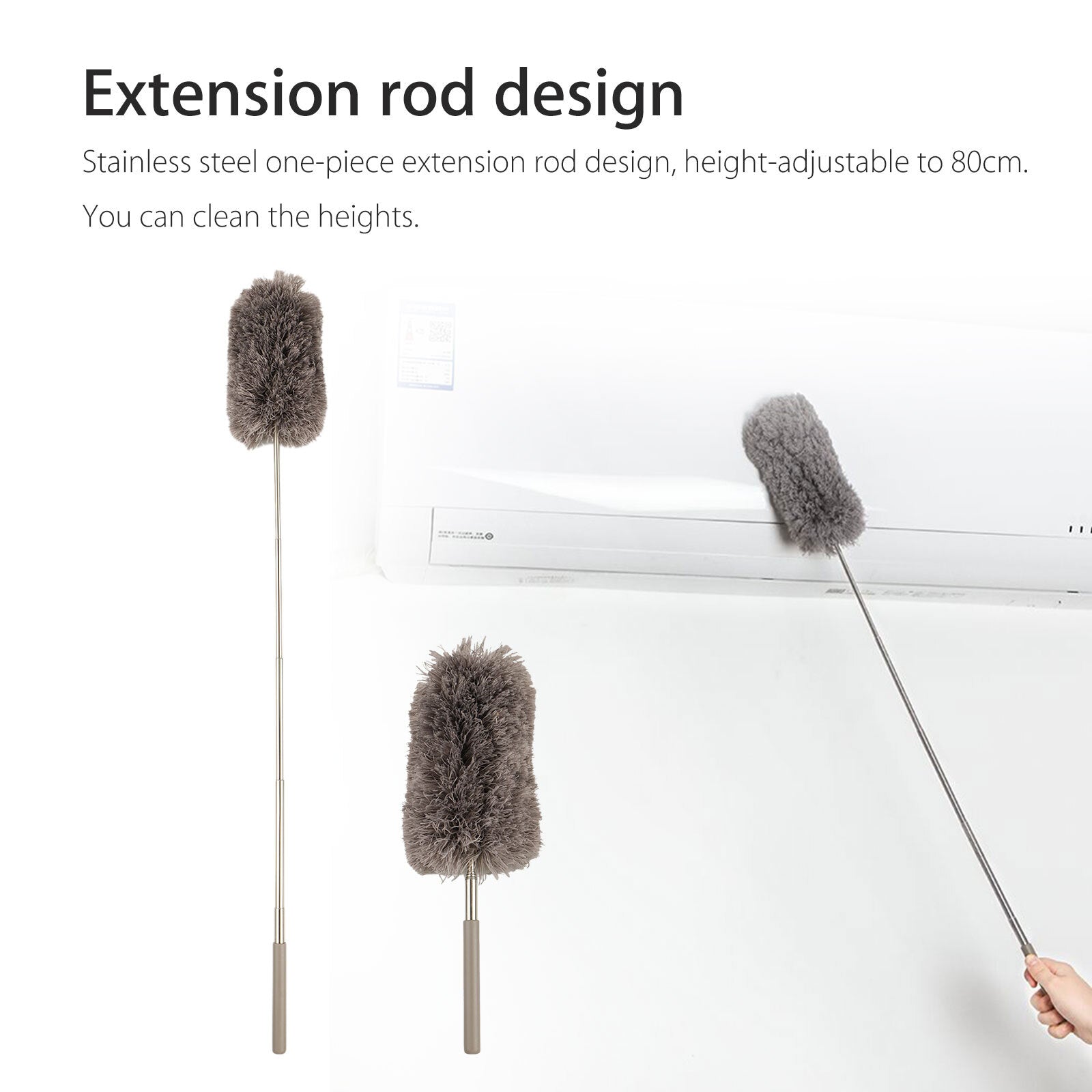 Microfiber Dusting Duster Soft Feather Brush Household Extendable Cleaning Tool