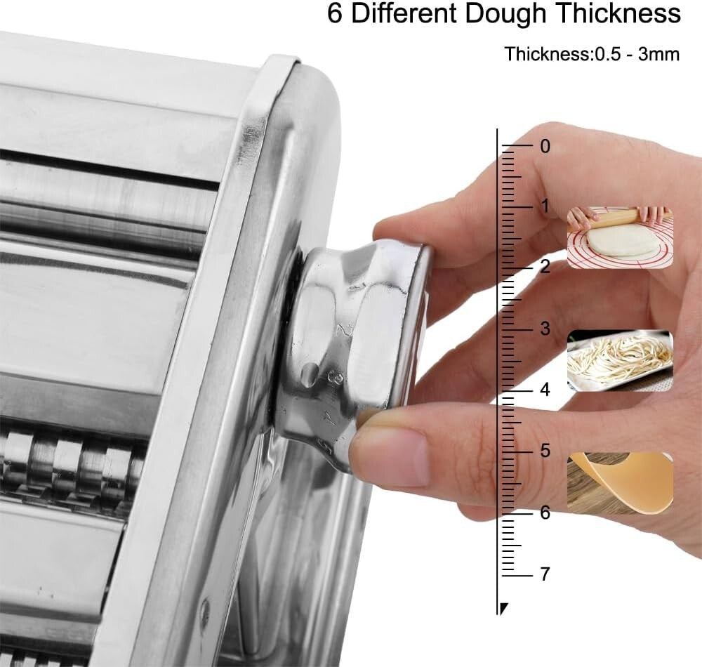 Homemade Pasta Maker Roller – Heavy-Duty Stainless Steel Machine for Spaghetti, Fettuccine & More