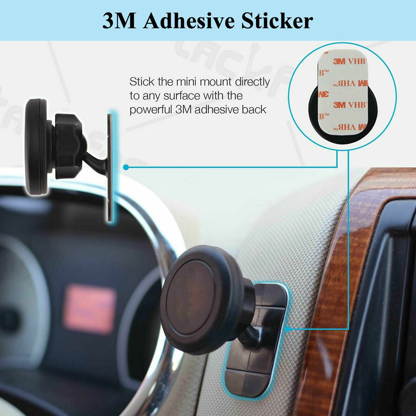 Universal 360° Magnetic Car Mount Cell Phone Holder Stand Dashboard for Iphone