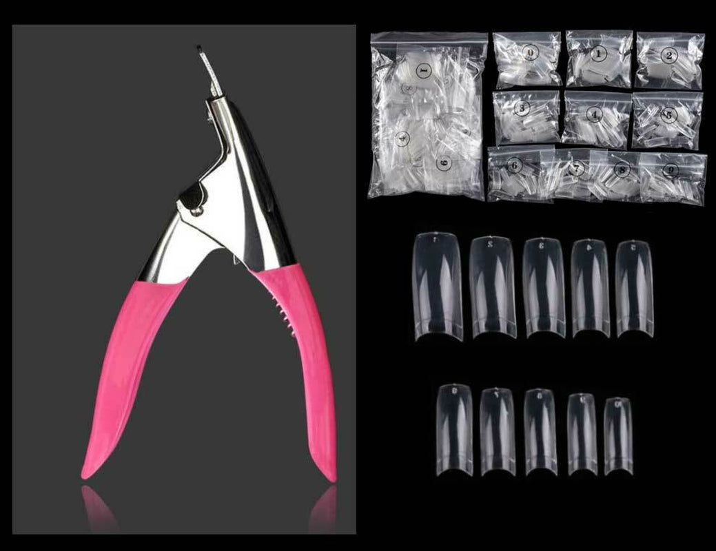 Acrylic False Nail Tip Cutter Clipper Nail Pink with Spring Manicure Tip Cutter