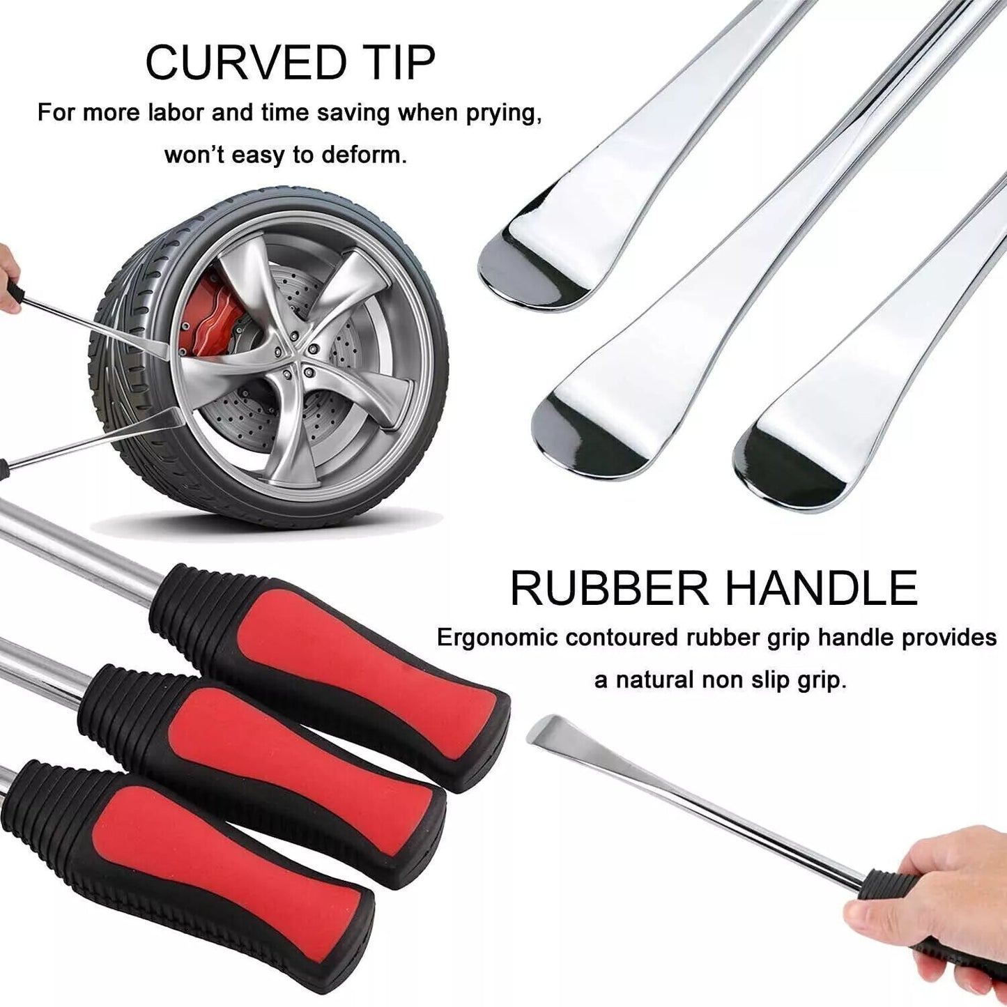 Steel Tire Spoon Lever Iron Kit Professional Motorcycle Tire Changing Tool !`