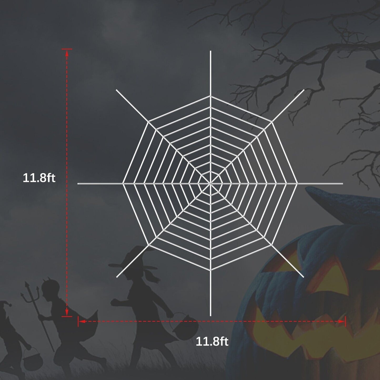 2 Pack 12Ft Large Spider Web Halloween Decorations for Garden Yard Outdoor Decor