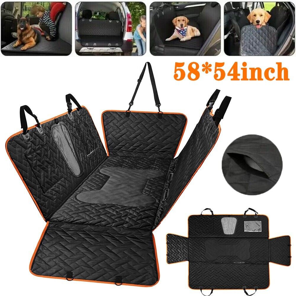 Durable Waterproof Dog Hammock Car Seat Cover – Back Seat Protector for Trucks & SUVs with Free Pet Seatbelt
