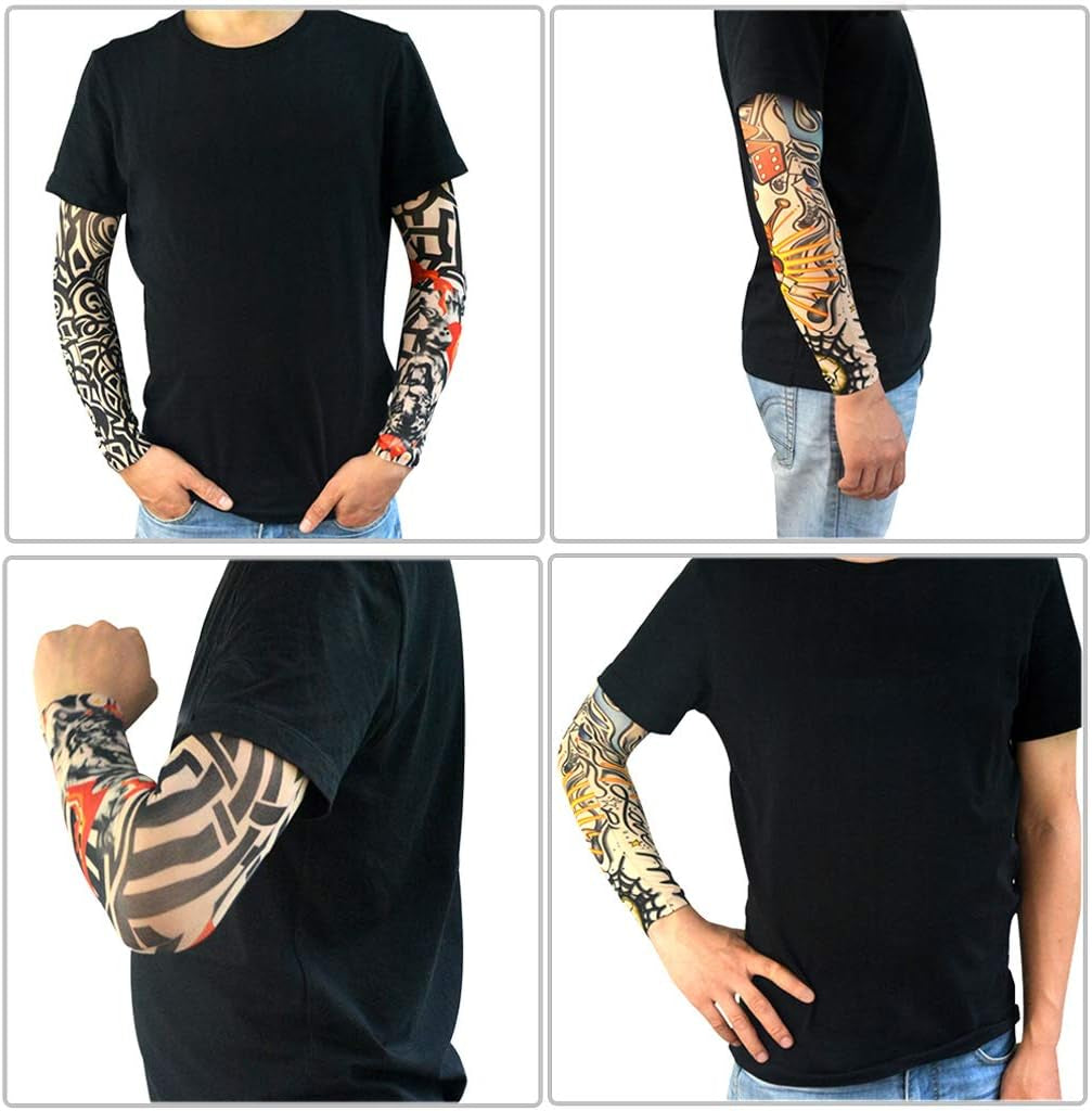 20PCS Set Tattoo Arm Sleeves Arts Temporary Tattoo Arm Sunscreen Sleeves B