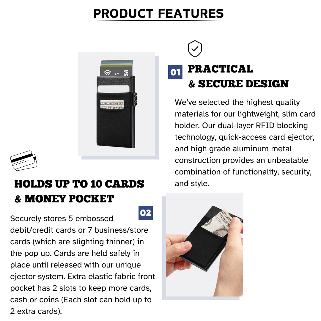 Men's Wallet Slim Mens Wallet RFID Blocking Front Pocket Card ID Holder for Airtag