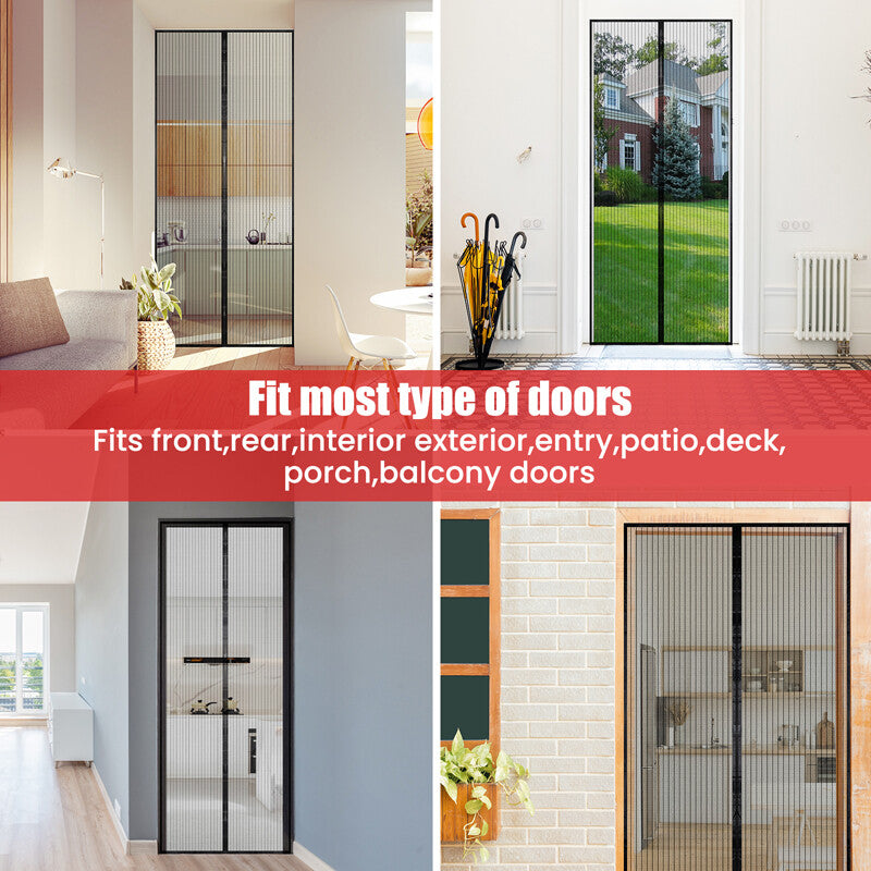 Magnetic Screen Door Mesh Curtain Heavy Duty Mosquito Net Bug Hands Free Closer