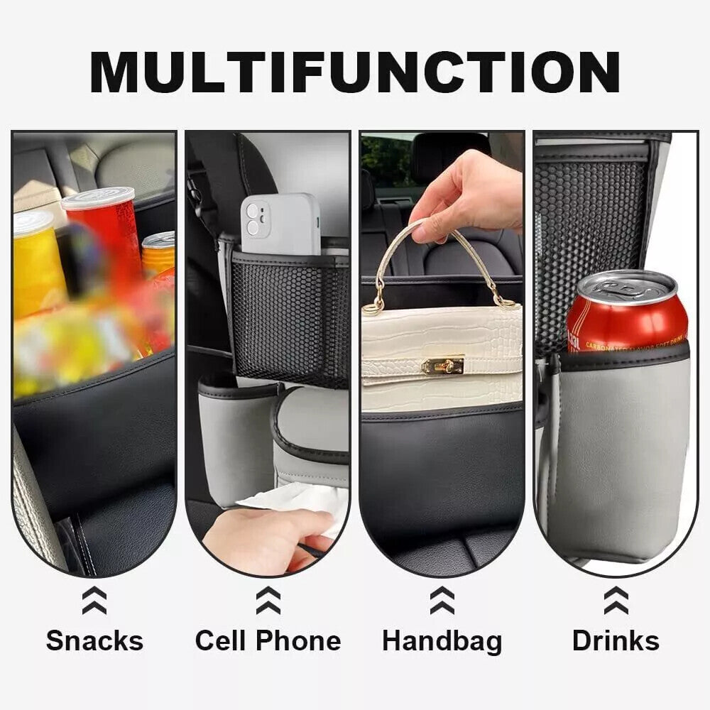 Back Seat Organizer Interior Accessories Car Storage Bag Leather Multi-Pocket