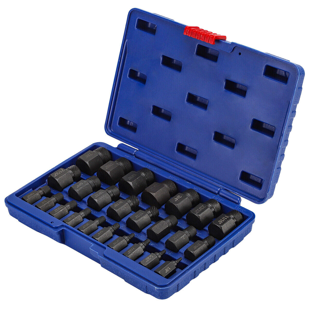 25-Piece Easy Out Screws Bolt Extractor Socket Set Hex Head Rounded Bolt Remover