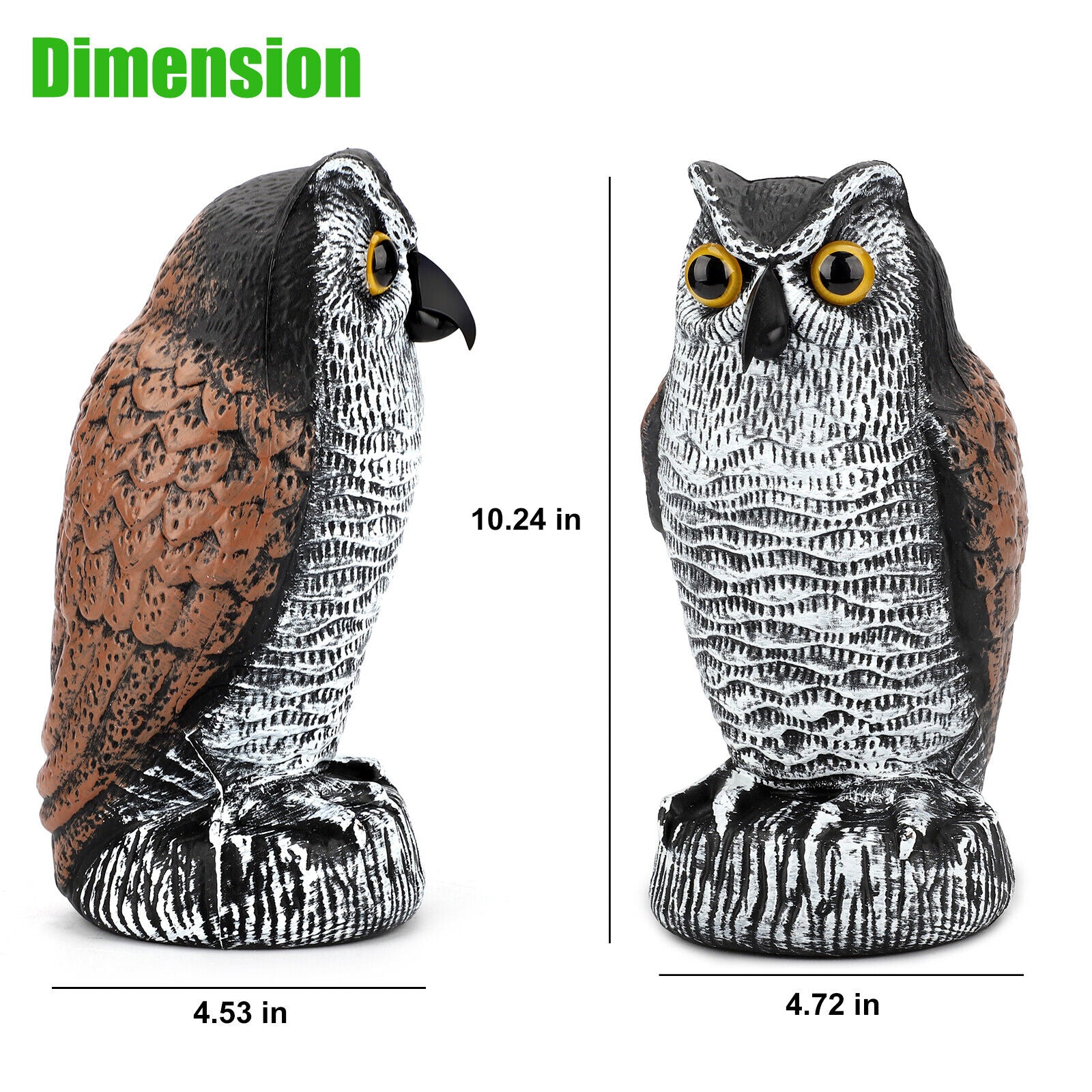 Owl Garden Statue Decoy – Outdoor Yard Decoration Bird Scare Figure