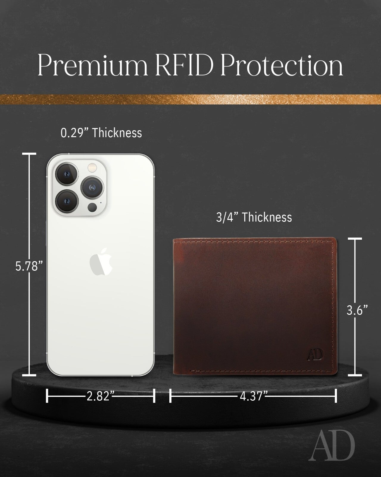 Genuine Leather RFID Blocking Bifold Wallet for Men Slim Mens Wallet Minimalist
