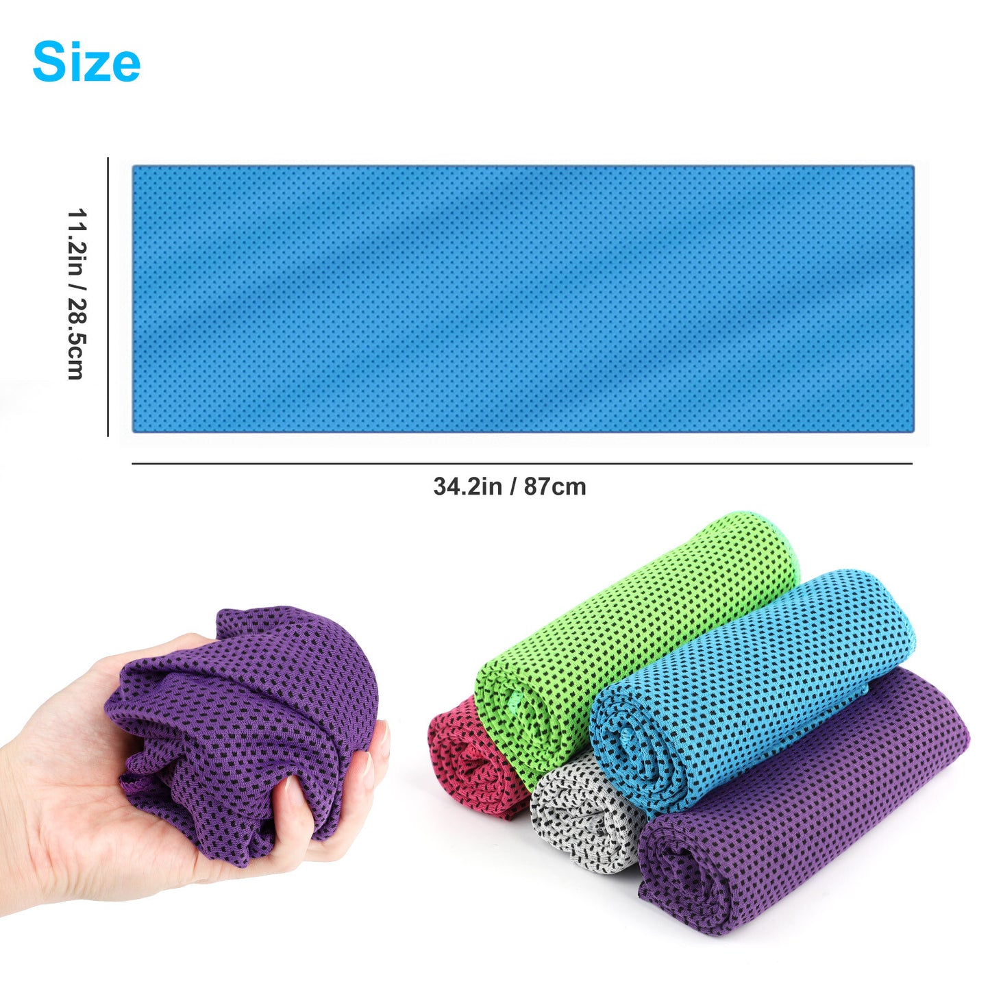 5Pcs Cooling Towel Ice Towel Neck Wrap for Sports Running Jogging Gym Chilly Pad