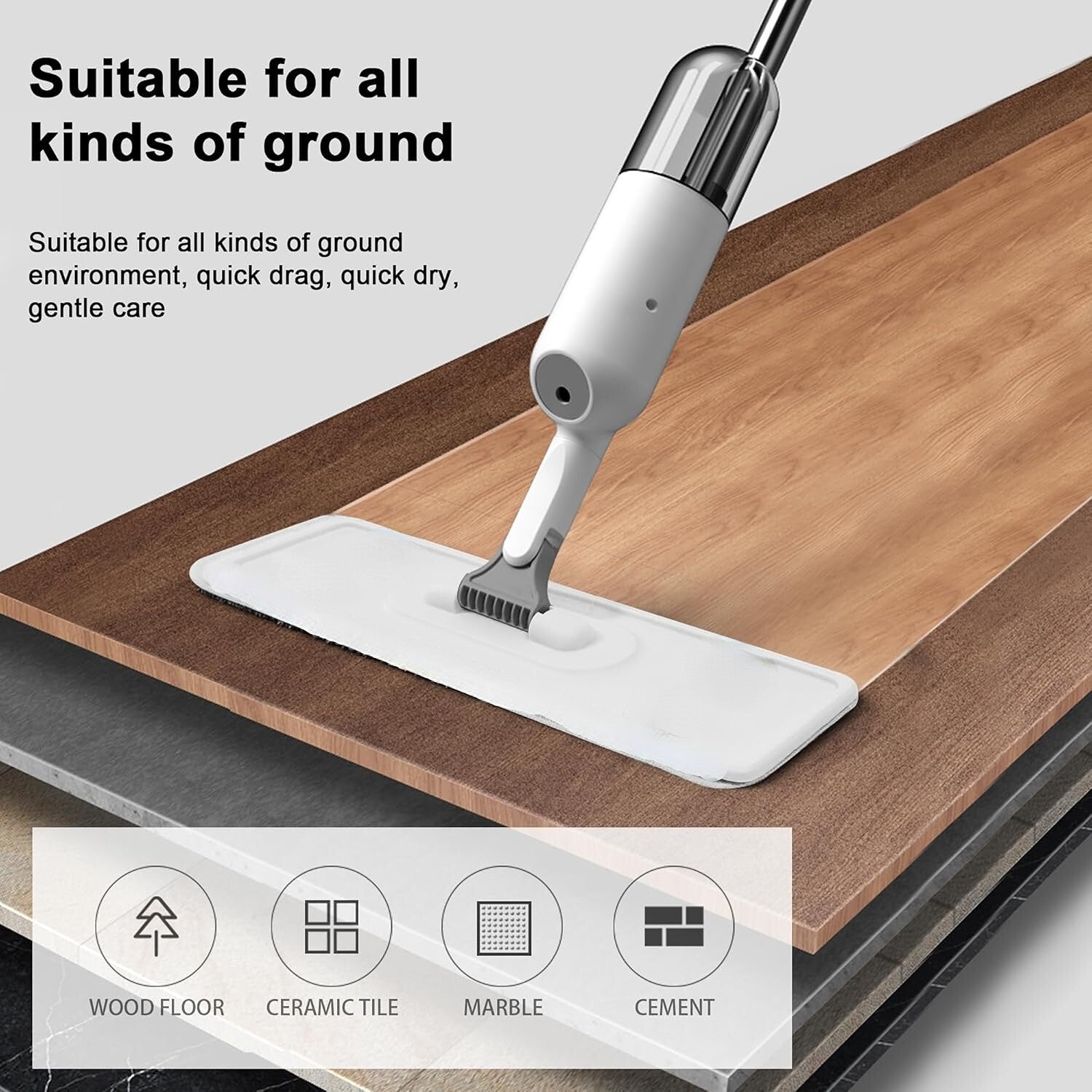 Spray Mops for Floor Cleaning with 5 Washable Pads, Wet Dry Microfiber Mop