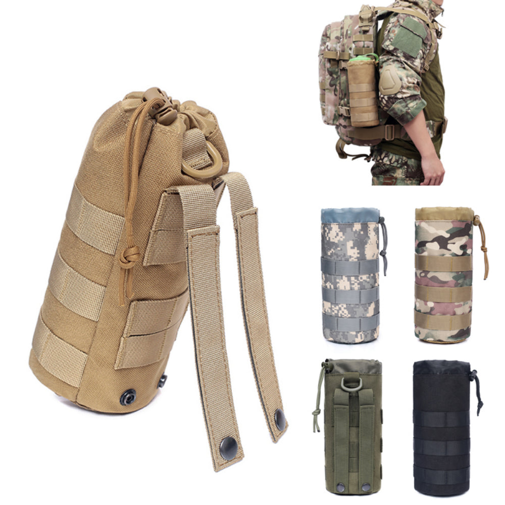 Molle Tactical Water Bottle Bag Pouch Kettle Holder Carrier Camping Hiking Bag