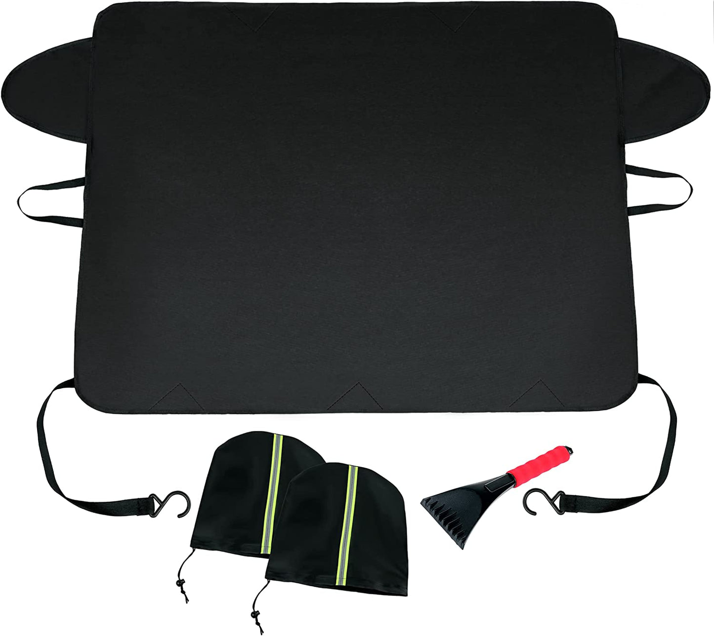 Car Windshield Snow Cover for Ice and Snow Durable 600D Oxford Fabric with Side Mirror Covers Ice Scrapers