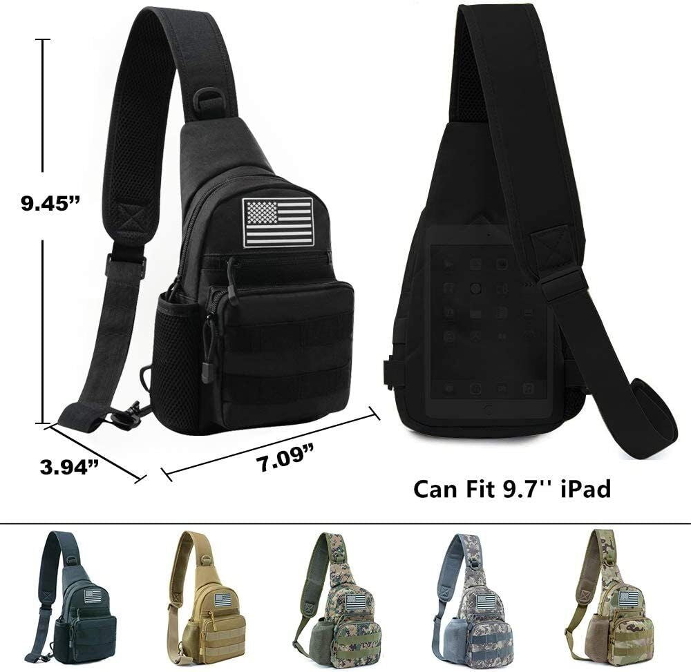 Outdoor Tactical Sling Bag Military MOLLE Crossbody Pack Chest Shoulder Backpack