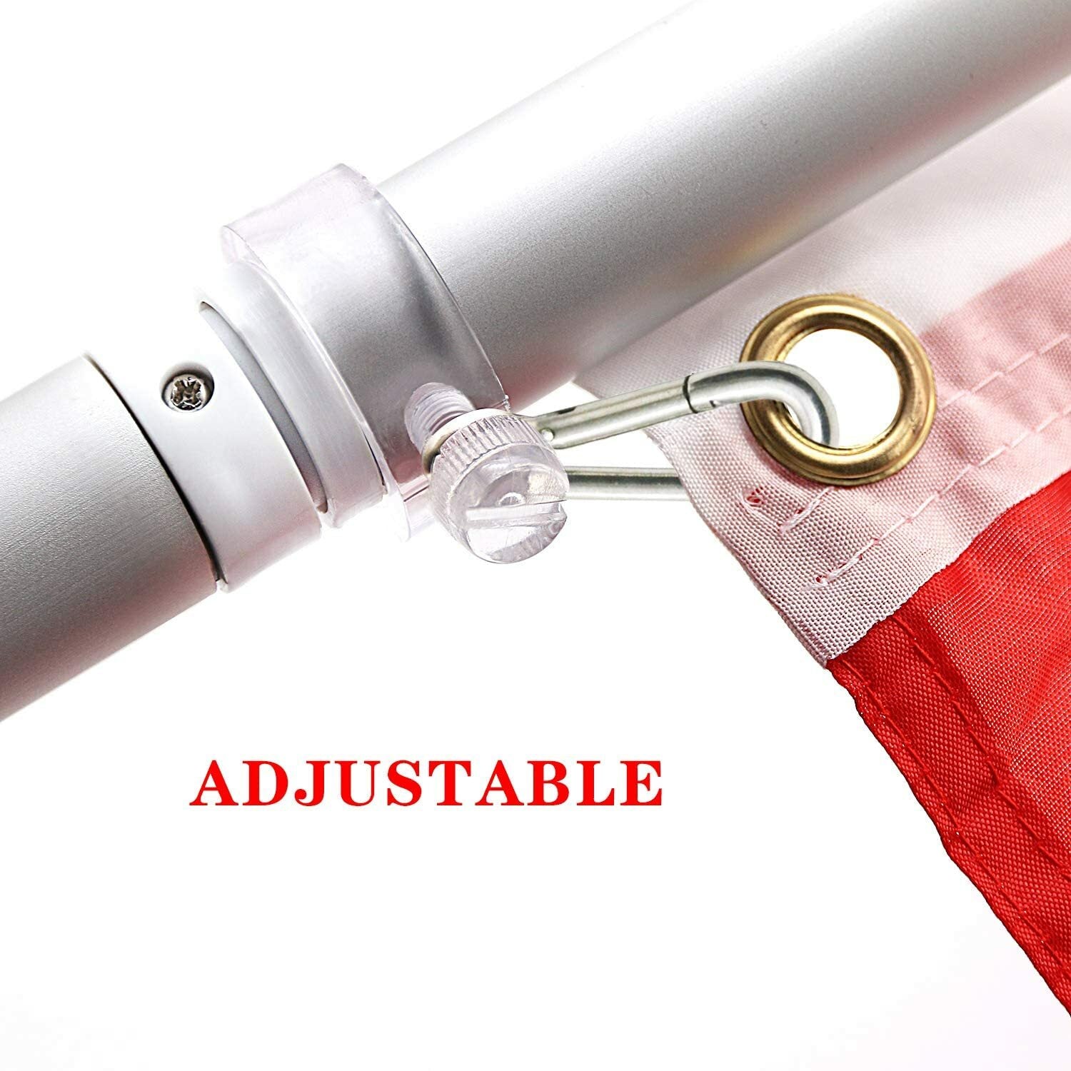Tangle Free Spinning Flag Pole Aluminum 6FT Durable Rust Free Wind Resistant Kit