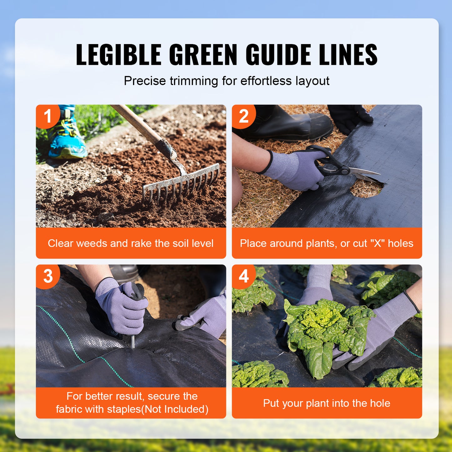 Heavy-Duty Weed Barrier Fabric – 3.2oz Woven Landscape Ground Cover (3x50ft / 3x100ft)