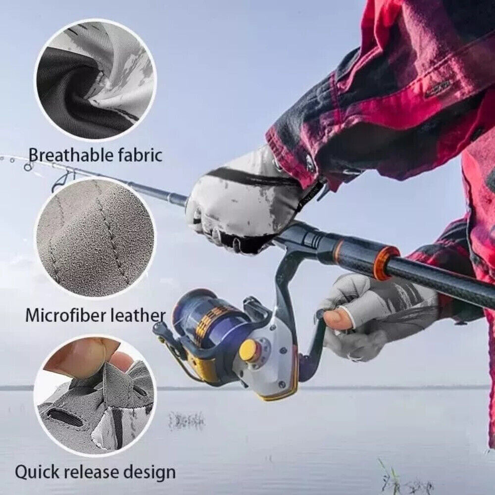  Fishing Gloves UV Sun Protection Gloves Fingerless Gloves for Men Women UPF50+