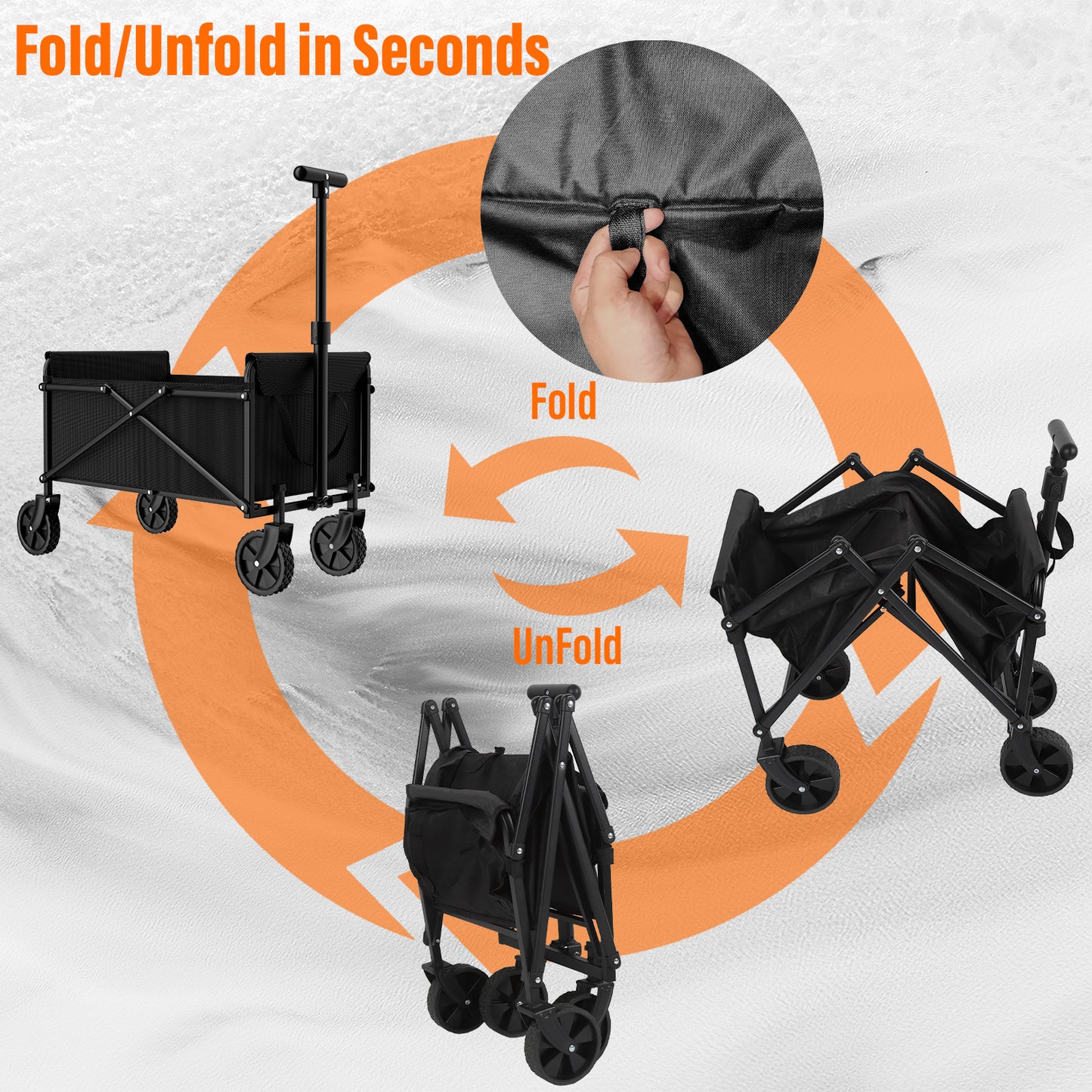 Small Collapsible Folding Wagon Beach Wagon Cart Heavy Duty Utility Grocery Cart