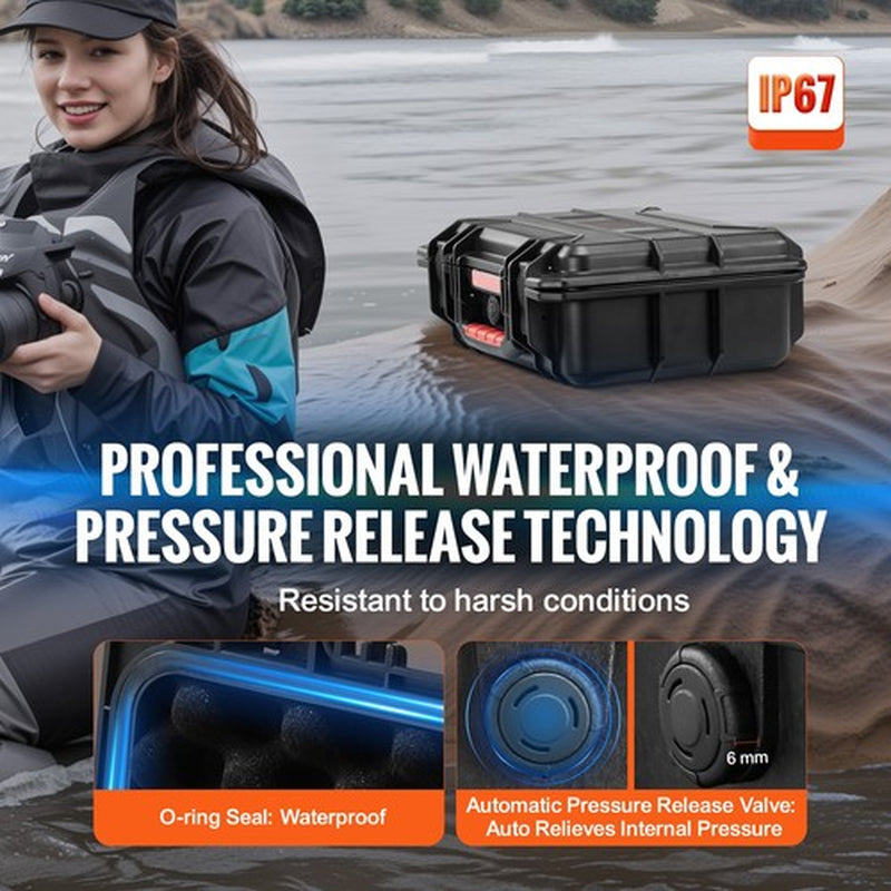 Premium Waterproof Protective Dry Box Case – Heavy-Duty, IPX67 Certified, with Pre-Cut Foam, Anti-Theft Lock & Wheeled Portable Design