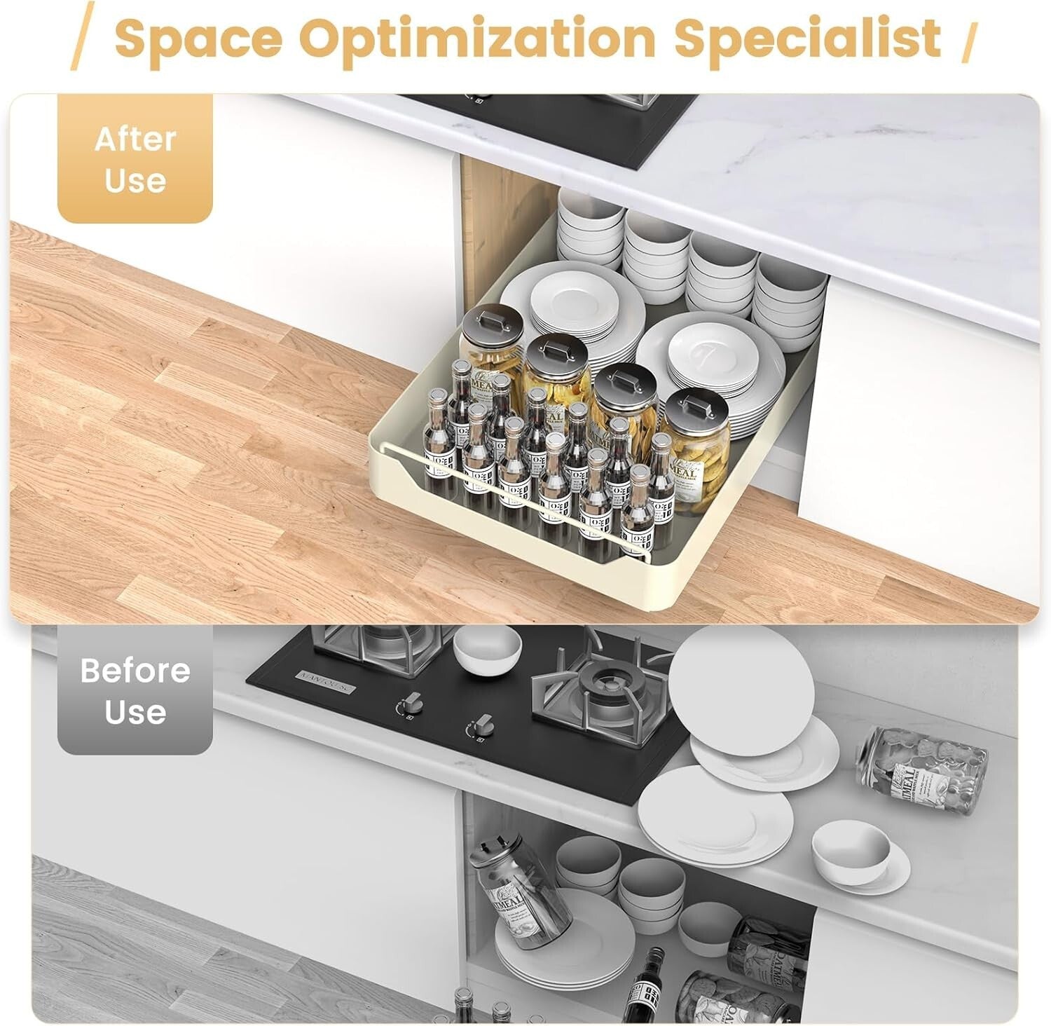 Pull Out Cabinet Organizer, Pull Out Drawers for Cabinets, Slide Out Drawers For