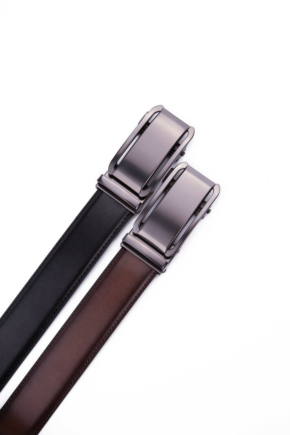 Men's Belt Men's Leather Ratchet Belt with Automatic Buckle