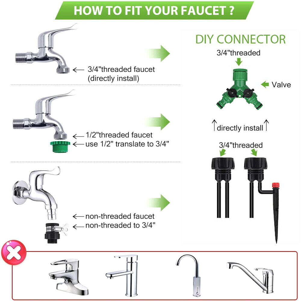 100Ft Misting Cooling Outdoor System Patio Garden Mister Nozzle Water Irrigation