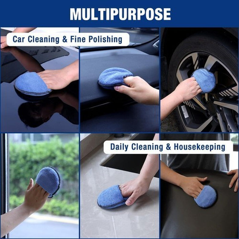 12-Pack Car Wax Applicator Pad with Finger Pocket Lint-Free for Cleaning